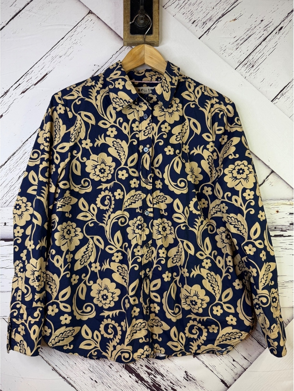 Boden DarkAcademia Floral Paisley Sienna Cotton Button-Down Shirt Women’s 14